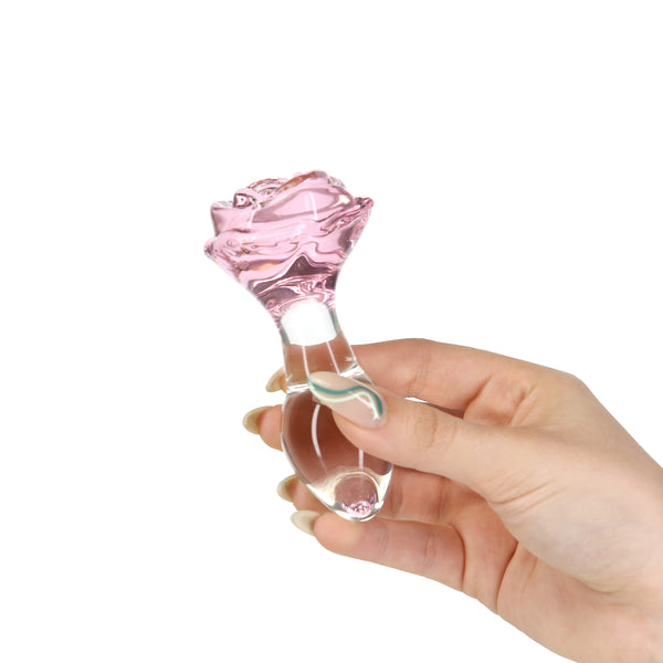 Rosy Luxurious Glass Anal Plug - Thorn & Feather Sex Toy Canada