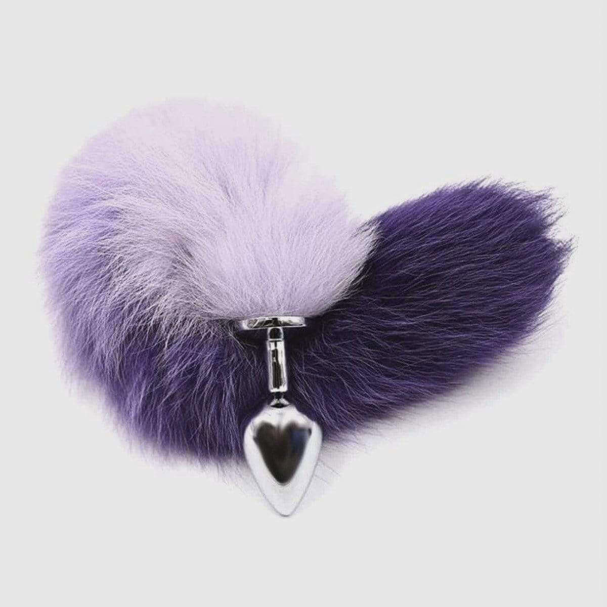 17" Purple Fox Tail Stainless Steel Plug - Thorn & Feather Sex Toy Canada