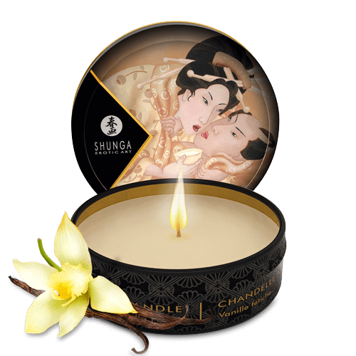 Shunga Mini Caress Candlelight Massage Candle - 30 ml / 1 oz. - Thorn & Feather Sex Toy Canada