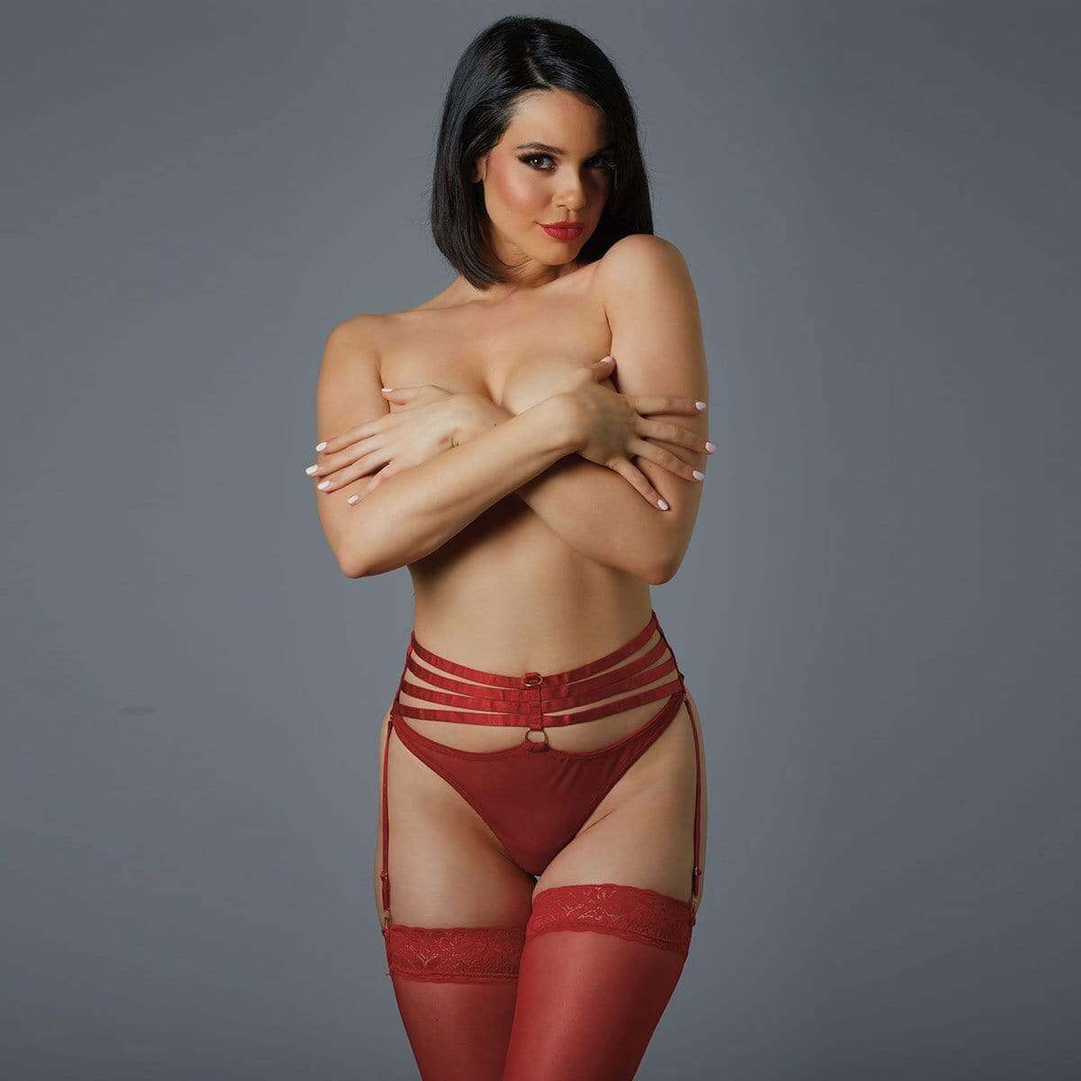 4ever yours garter panty - red - Thorn & Feather Sex Toy Canada