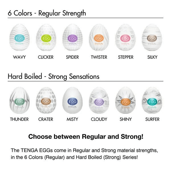 Tenga Egg Strong Sensations - 6-Color Package - Thorn & Feather Sex Toy Canada