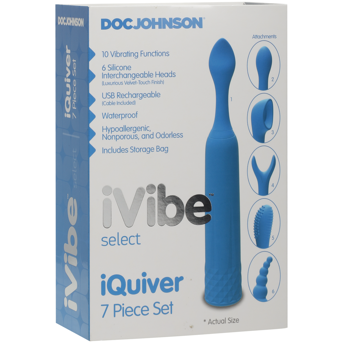 iVibe Select iQuiver 7 Piece Set Clit Vibrator - Periwinkle Blue - Thorn & Feather Sex Toy Canada