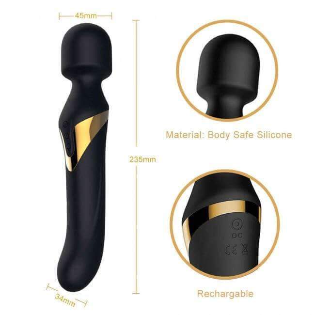 Dual Orgasms Stimulator Massager - Black & Gold - Thorn & Feather Sex Toy Canada