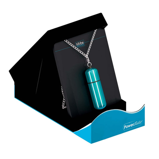 Power Bullet MiVibe Bullet Vibrator Necklace - Teal - Thorn & Feather Sex Toy Canada