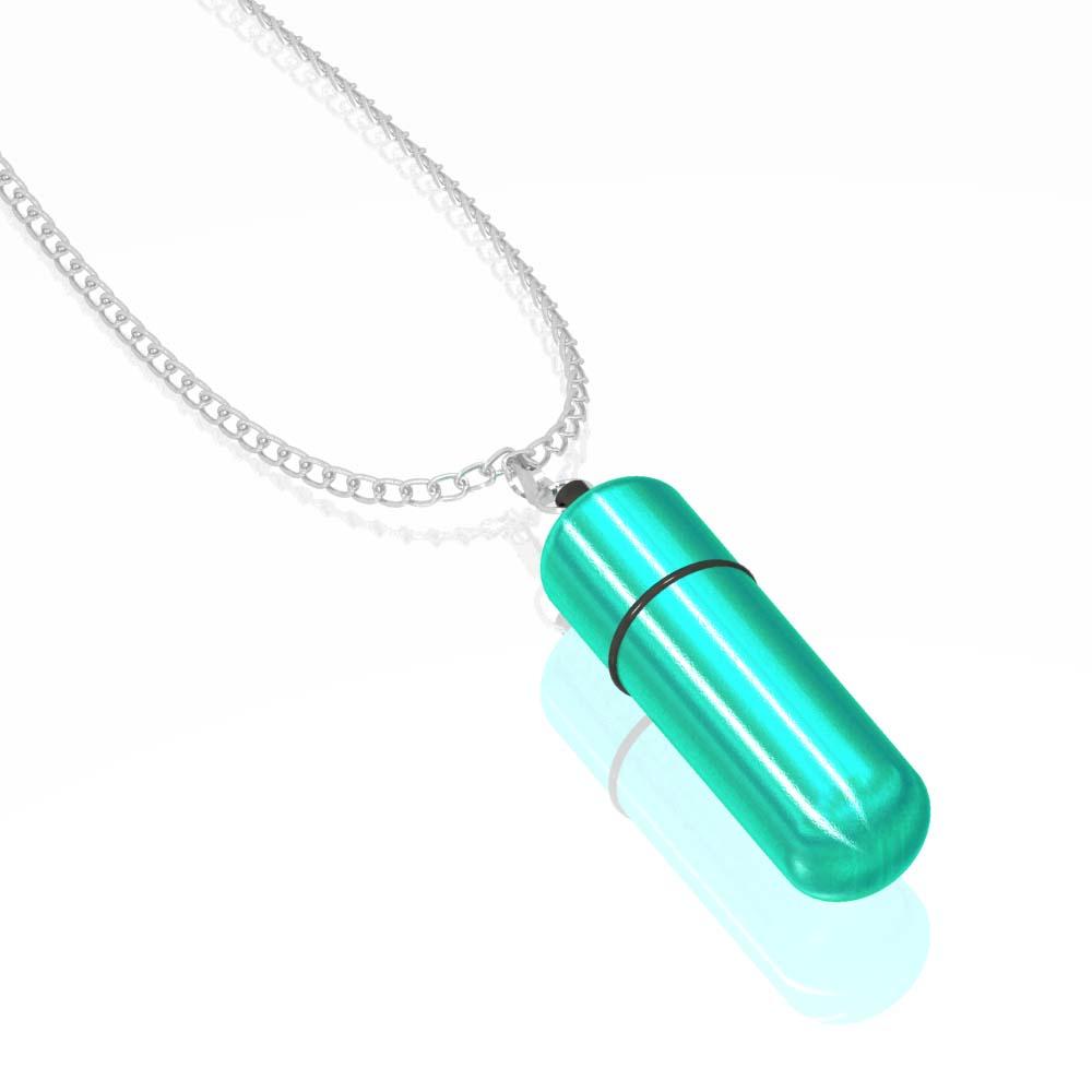 Power Bullet MiVibe Bullet Vibrator Necklace - Teal - Thorn & Feather Sex Toy Canada