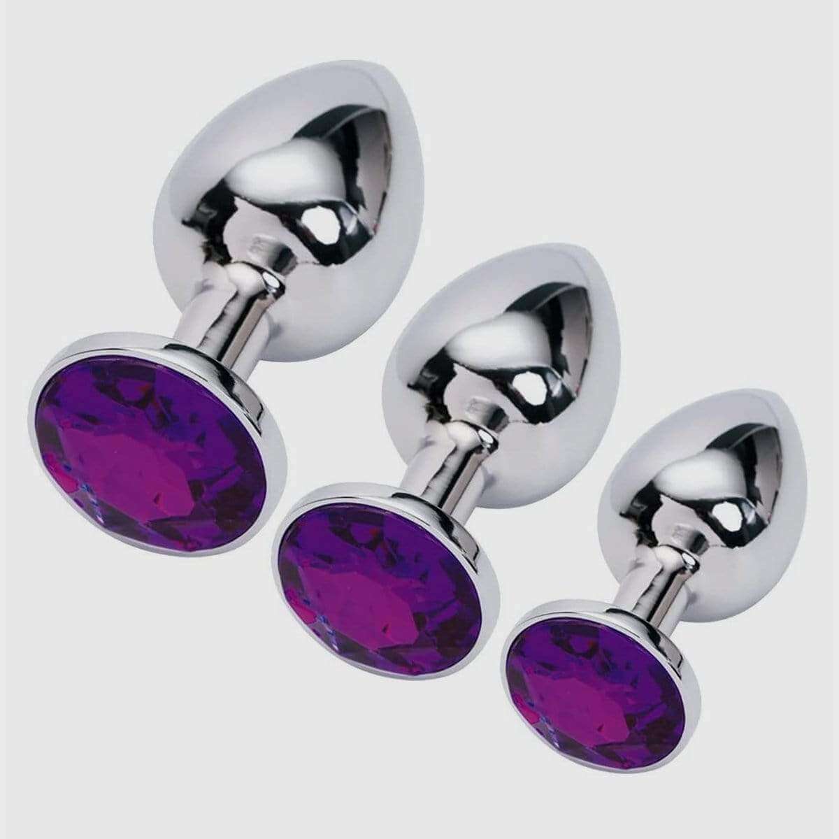 Shine Diamond Plug - Purple, 3 Pcs Set - Thorn & Feather Sex Toy Canada