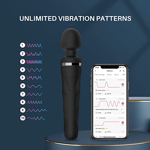 Lovense Domi 2 Bluetooth Wand - Black - Thorn & Feather Sex Toy Canada