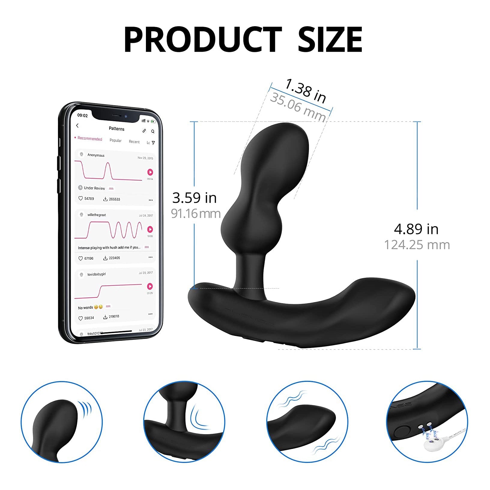 Lovense Edge 2 Bluetooth Prostate Massager - Thorn & Feather Sex Toy Canada