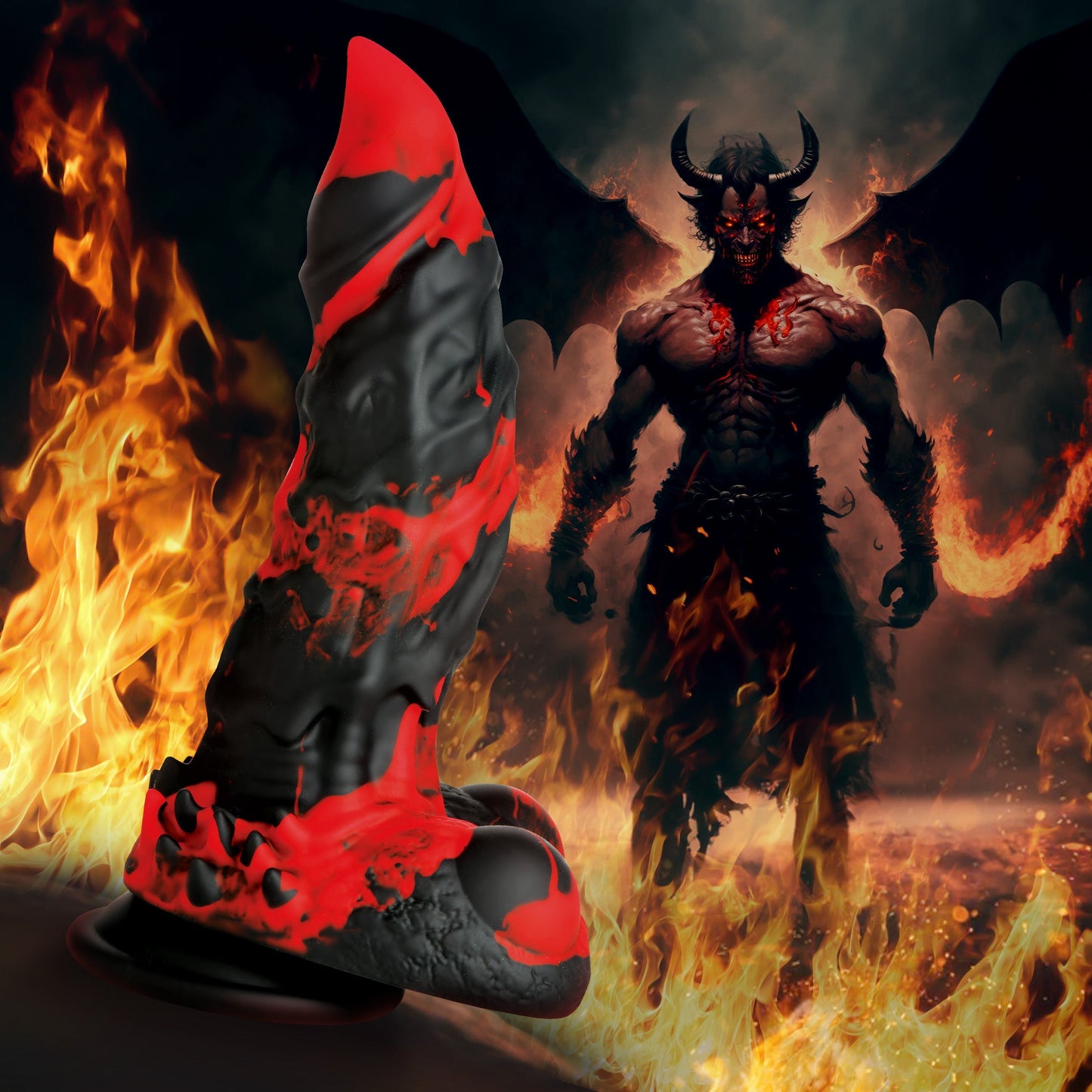 Fire Demon Monster Silicone Creature Dildo