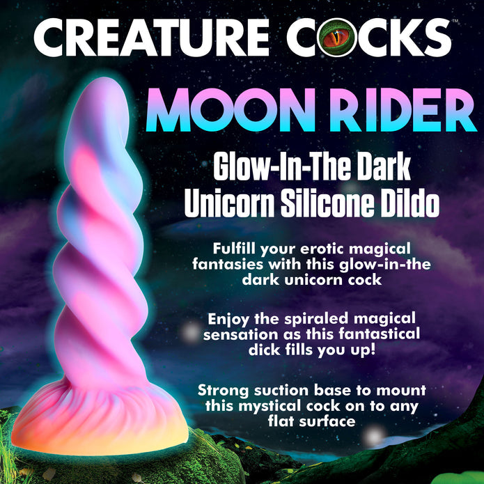 Moon Rider Glow-in-the-Dark Unicorn Silicone Creature Dildo