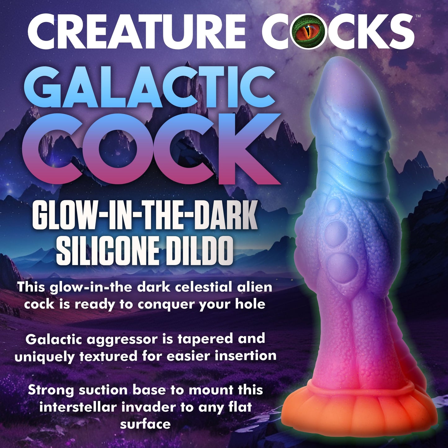 Galactic Alien Glow-in-the-Dark Silicone Creature Dildo