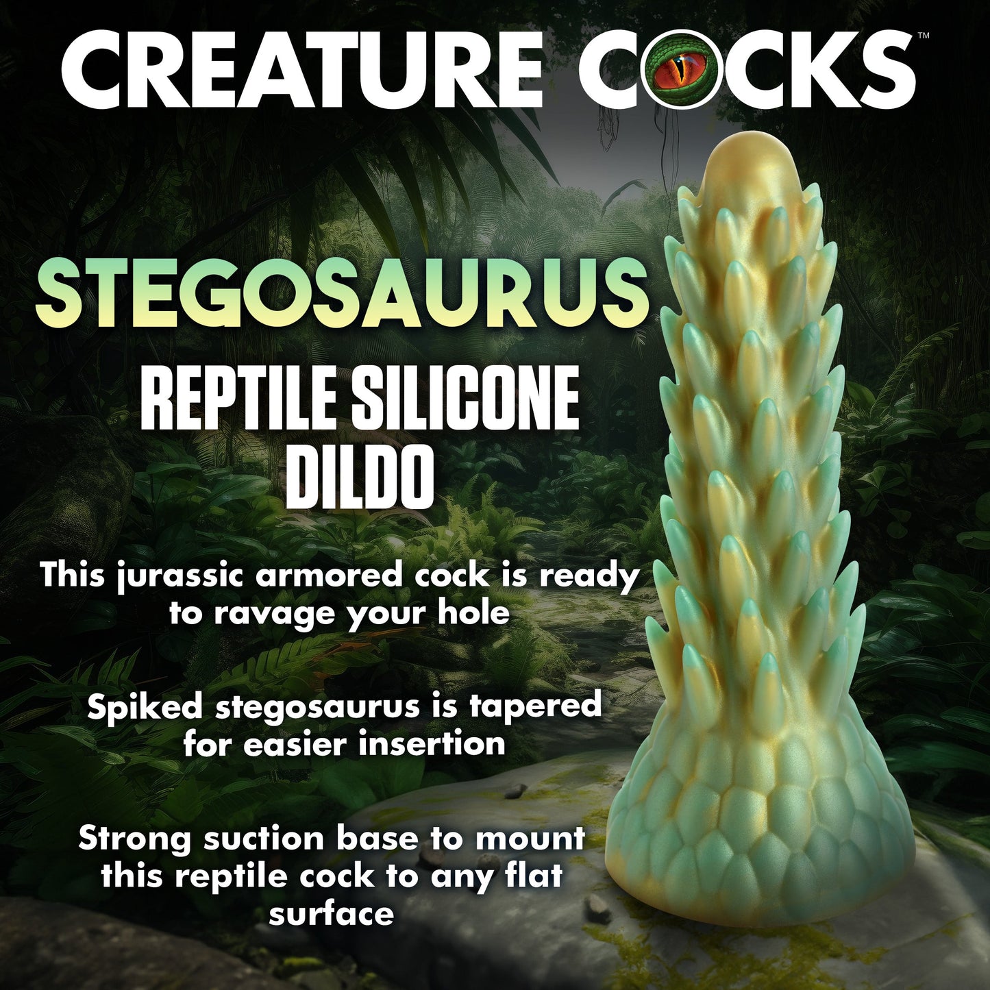 ステゴサウルス とがった爬虫類 シリコーン クリーチャー ディルド