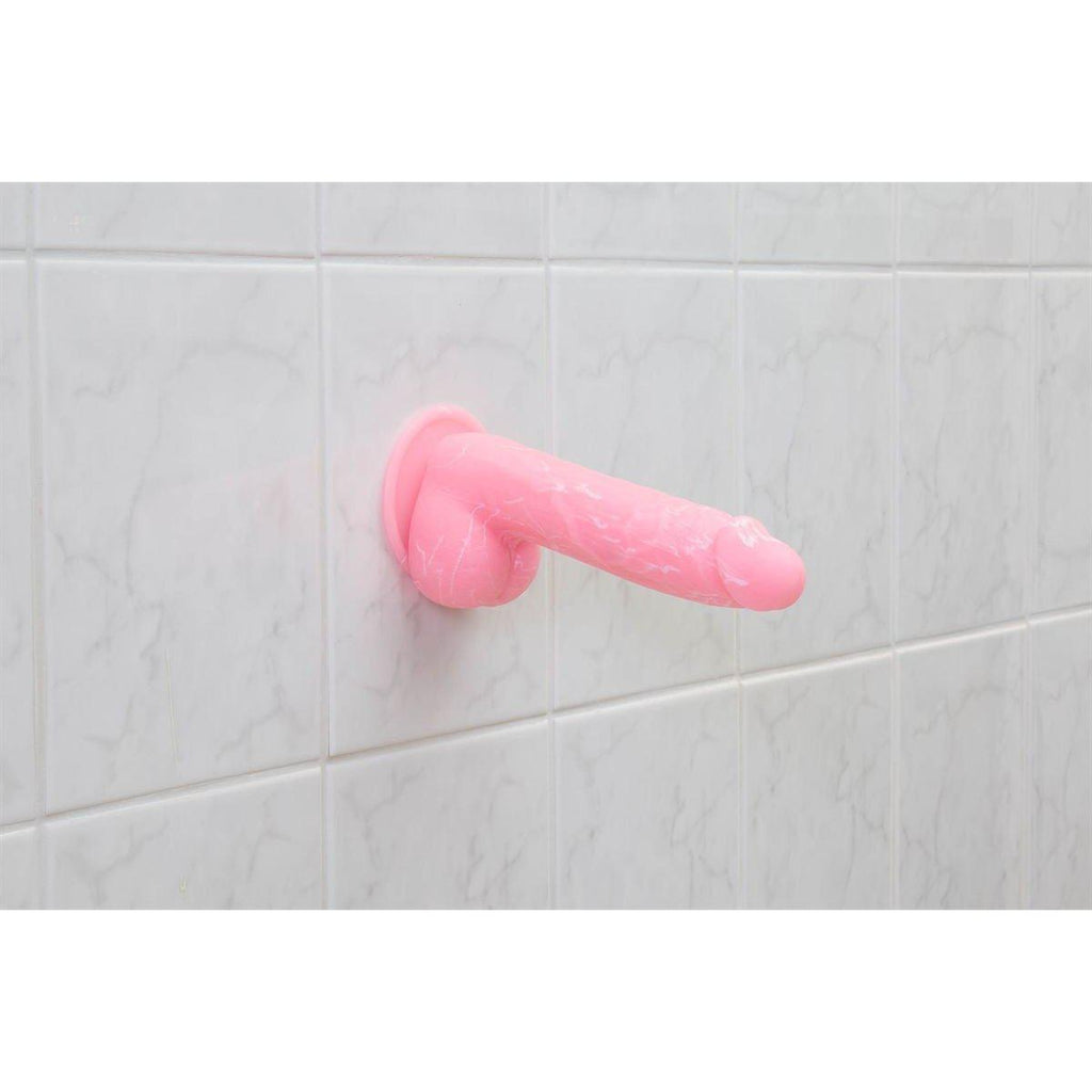 Addiction Brandon 7.5" Glow-in-the-Dark Dildo With Balls - Pink - Thorn & Feather Sex Toy Canada