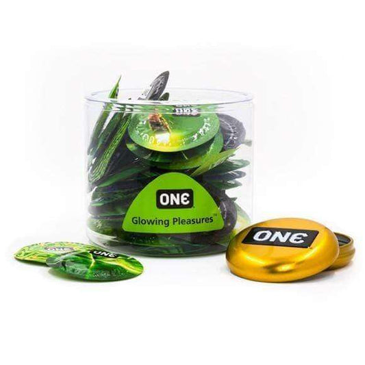 ONE Glowing Pleasures Condoms - Bulk Each - Thorn & Feather Sex Toy Canada