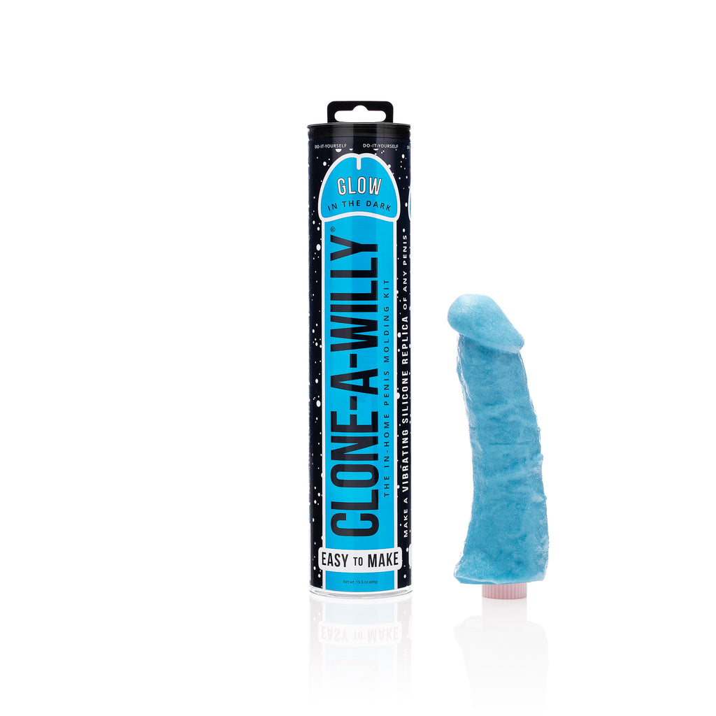 Clone a Willy DIY Vibrating Silicone Penis - Glow in the Dark Blue - Thorn & Feather Sex Toy Canada