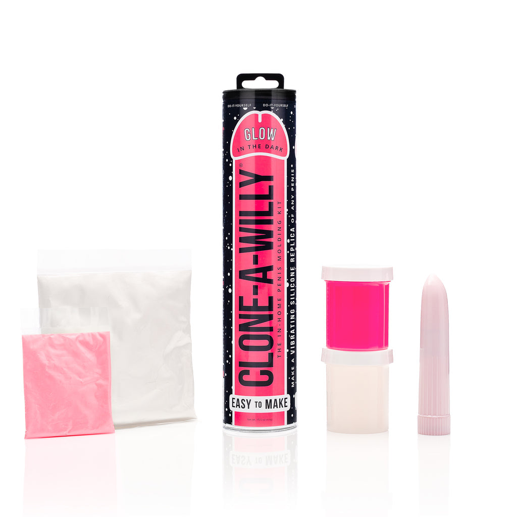 Clone a Willy DIY Vibrating Silicone Penis - Glow in the Dark Pink - Thorn & Feather Sex Toy Canada
