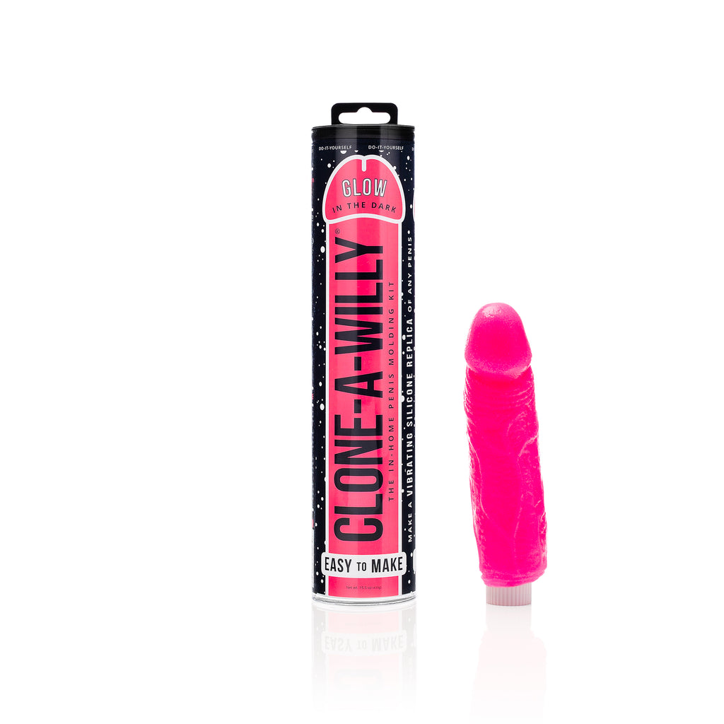 Clone a Willy DIY Vibrating Silicone Penis - Glow in the Dark Pink - Thorn & Feather Sex Toy Canada