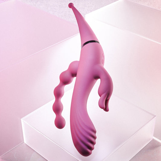 Silicone Rechargeable Four By Four Burgundy - Thorn & Feather Sex Toy Canada