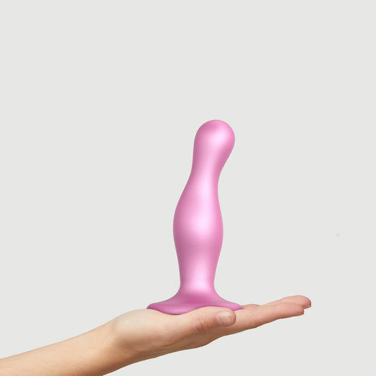 StrapOnMe Dildo Plug Curvy - Metallic Sugar Pink, L - Thorn & Feather Sex Toy Canada