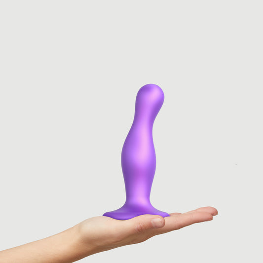 StrapOnMe Dildo Plug Curvy - Metallic Purple, L - Thorn & Feather Sex Toy Canada