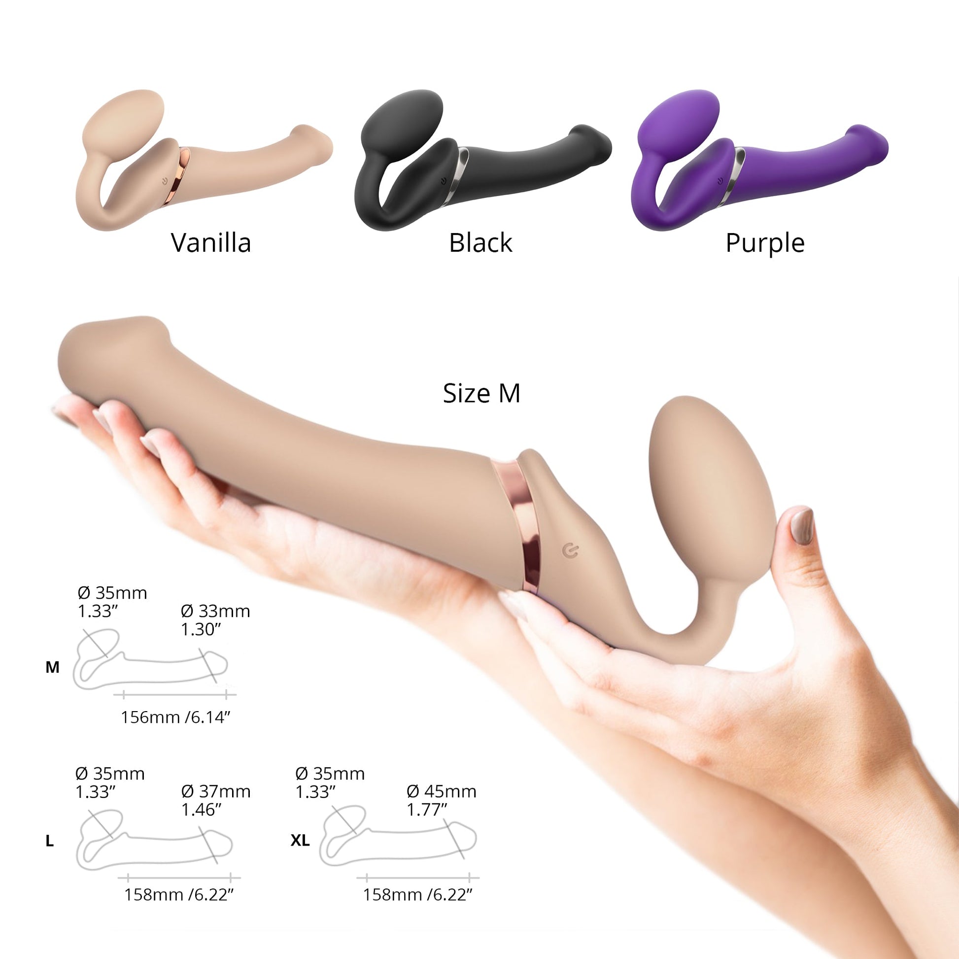 Vibrating Strap-on Remote Controlled 3 Motors - Vanilla - Thorn & Feather Sex Toy Canada