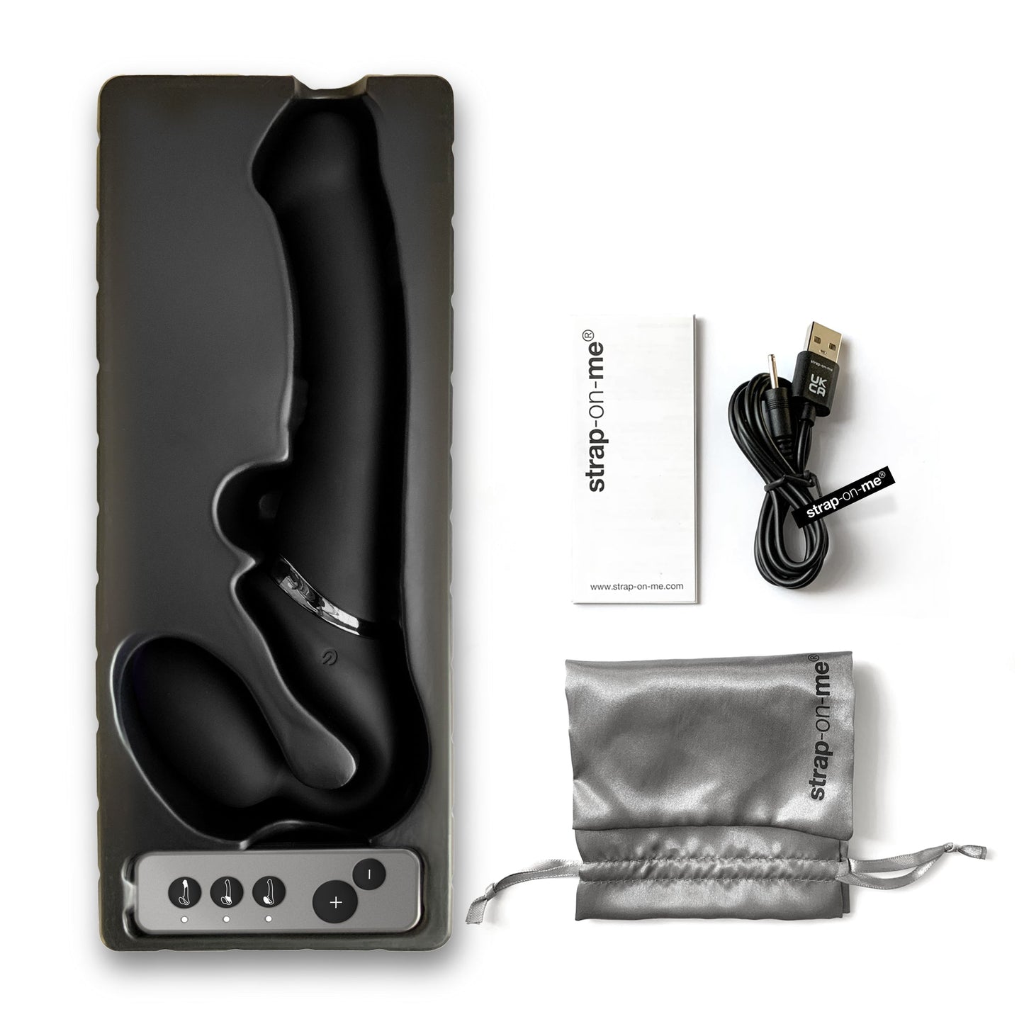 Vibrating Strap-on Remote Controlled 3 Motors - Black - Thorn & Feather Sex Toy Canada