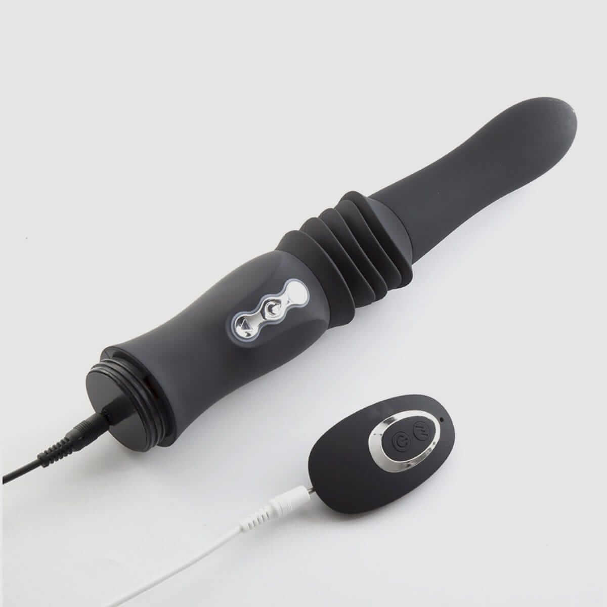 MAX USB Rechargable Silicone Thrusting Portable Love Machine - Black - Thorn & Feather Sex Toy Canada