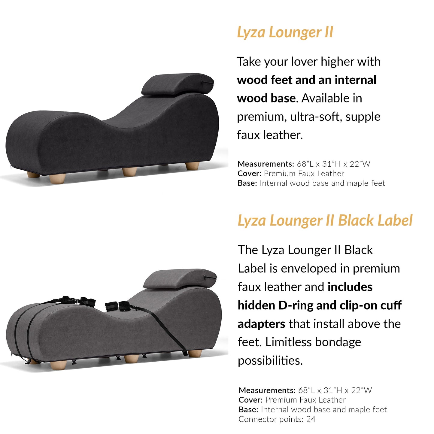Liberator Esse Chaise II Sensual Lounge Chair - Black Label