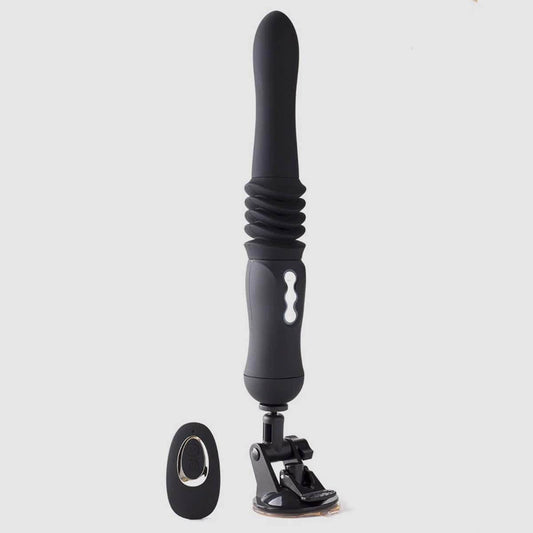 MAX USB Rechargable Silicone Thrusting Portable Love Machine - Black - Thorn & Feather Sex Toy Canada