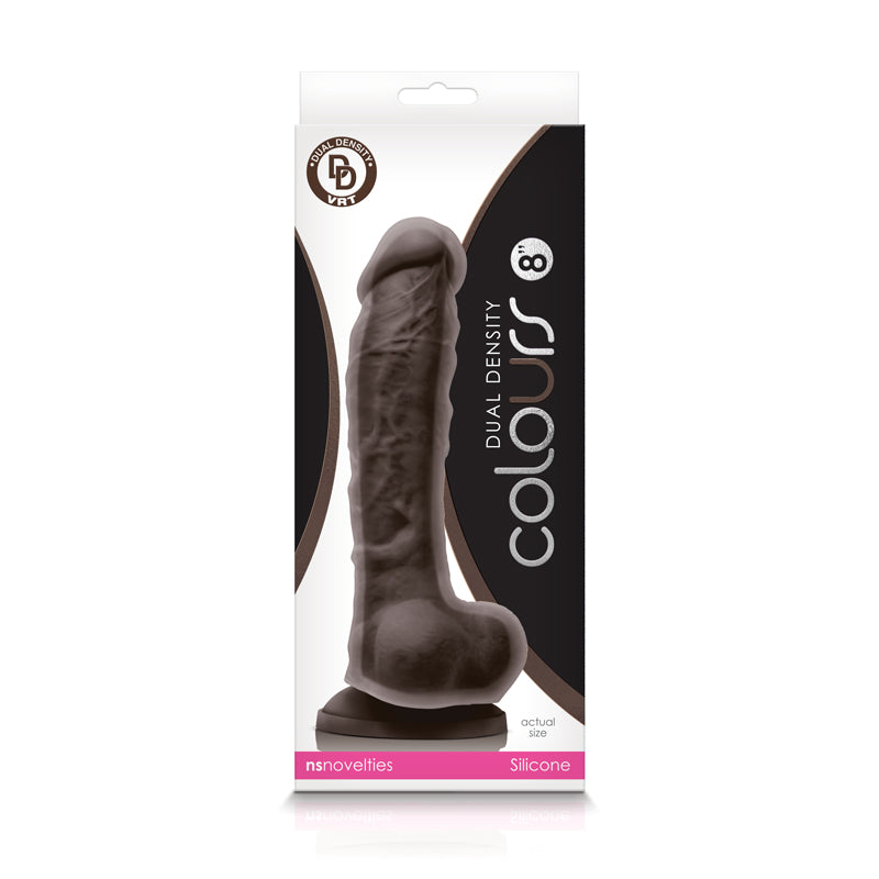 Colours Dual Density 8" Dildo - Dark Brown - Thorn & Feather Sex Toy Canada