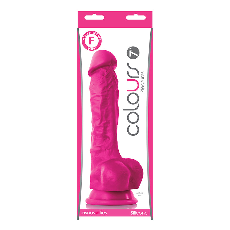 Colours Pleasures 7" Silicone Dildo - Pink - Thorn & Feather Sex Toy Canada
