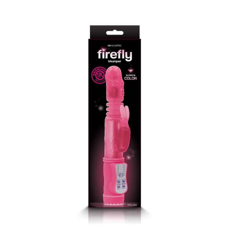 Firefly Thumper Glow In The Dark Rabbit Vibrator - Pink - Thorn & Feather Sex Toy Canada