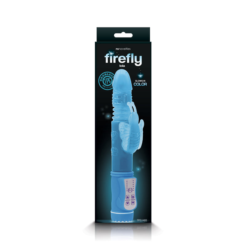 Firefly Lora Glow In The Dark Rabbit Vibrator - Blue - Thorn & Feather Sex Toy Canada
