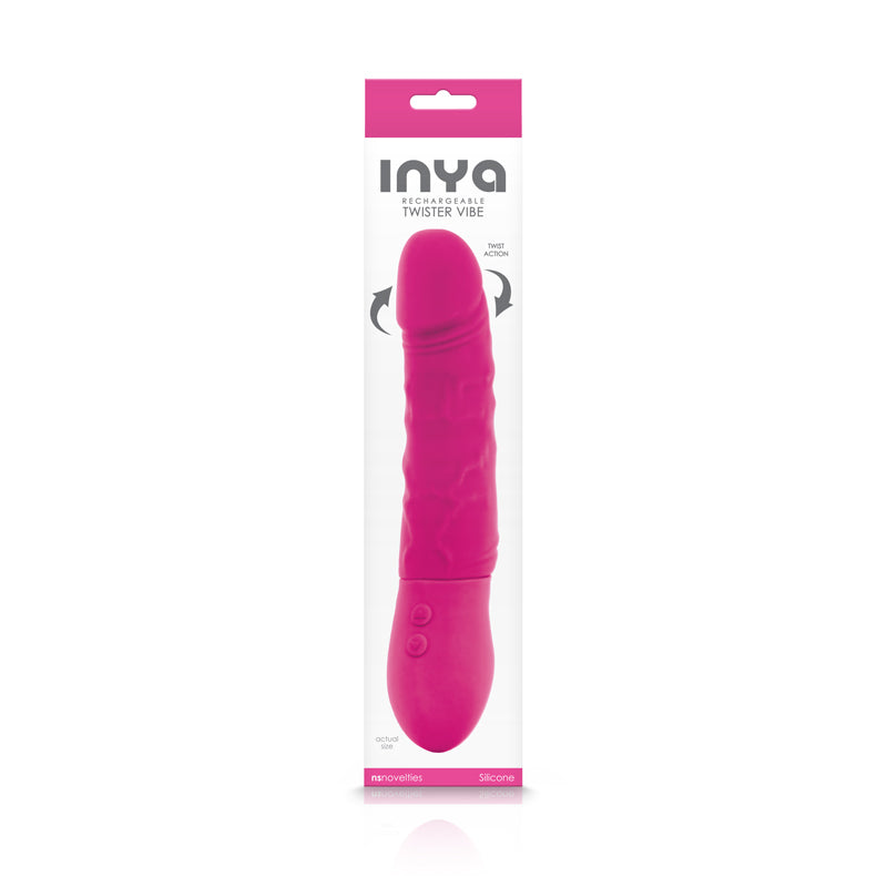 INYA Twister Realistic Vibrating Dildo - Pink - Thorn & Feather Sex Toy Canada
