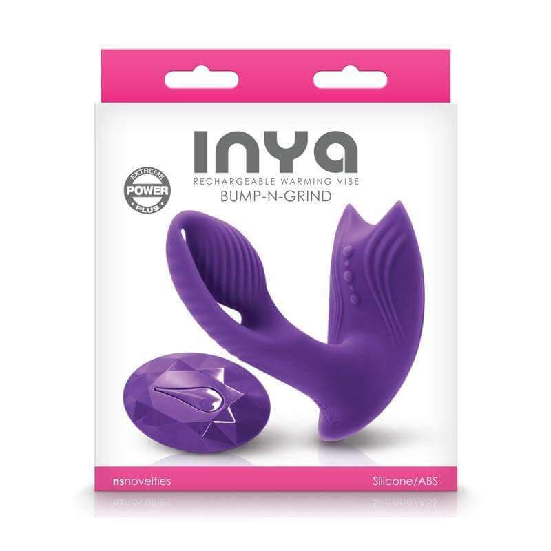INYA Bump-N-Grind Remote Control Warming Vibrator - Purple - Thorn & Feather Sex Toy Canada