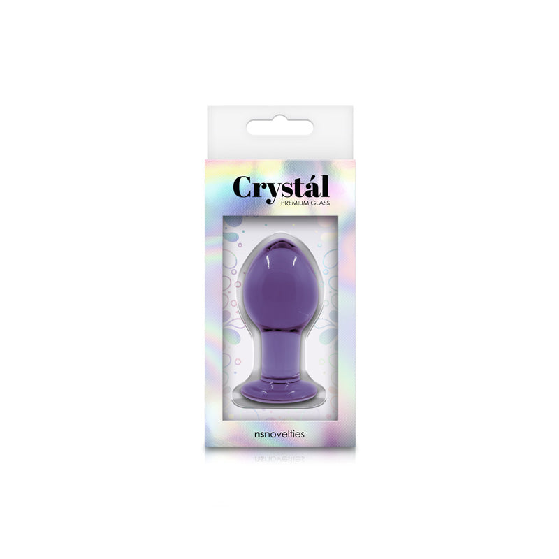 Crystal Glass Butt Plug - Medium, Purple - Thorn & Feather Sex Toy Canada