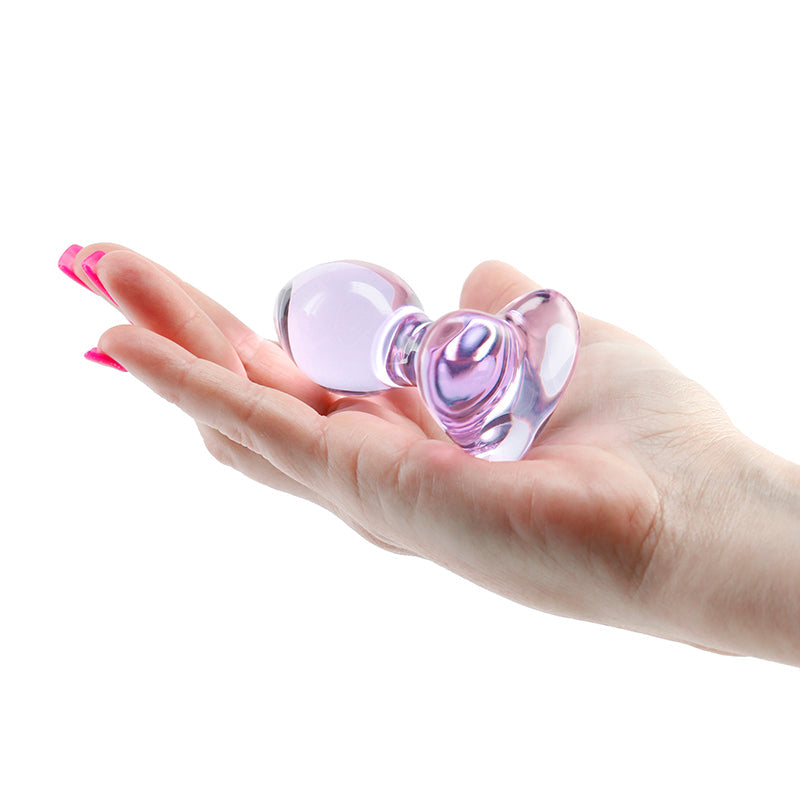 Crystal Heart Butt Plug - Purple - Thorn & Feather Sex Toy Canada