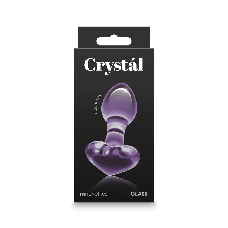Crystal Heart Butt Plug - Purple - Thorn & Feather Sex Toy Canada