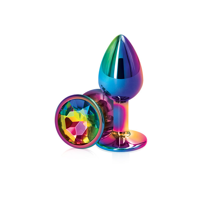 Rear Assets Butt Plug - Multicolour Rainbow, Small - Thorn & Feather Sex Toy Canada