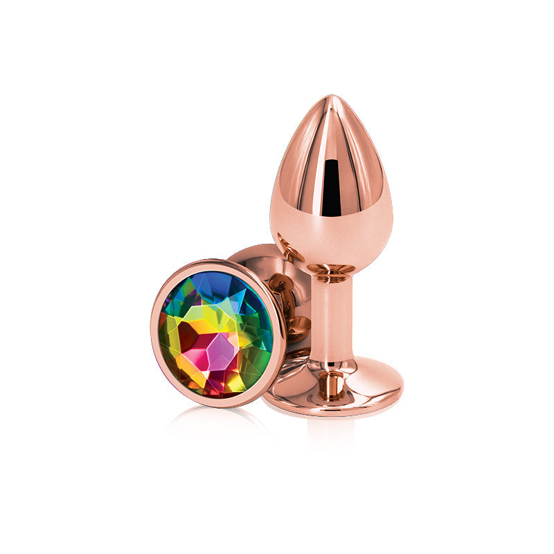 Rear Assets Rose Gold Plug - Small, Rainbow - Thorn & Feather Sex Toy Canada