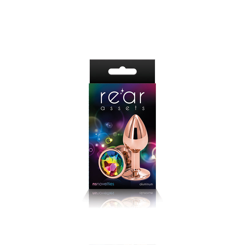 Rear Assets Rose Gold Plug - Small, Rainbow - Thorn & Feather Sex Toy Canada
