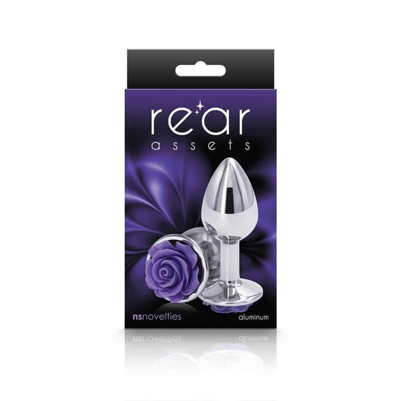 Rear Assets Rose Butt Plug - Small, Purple - Thorn & Feather Sex Toy Canada