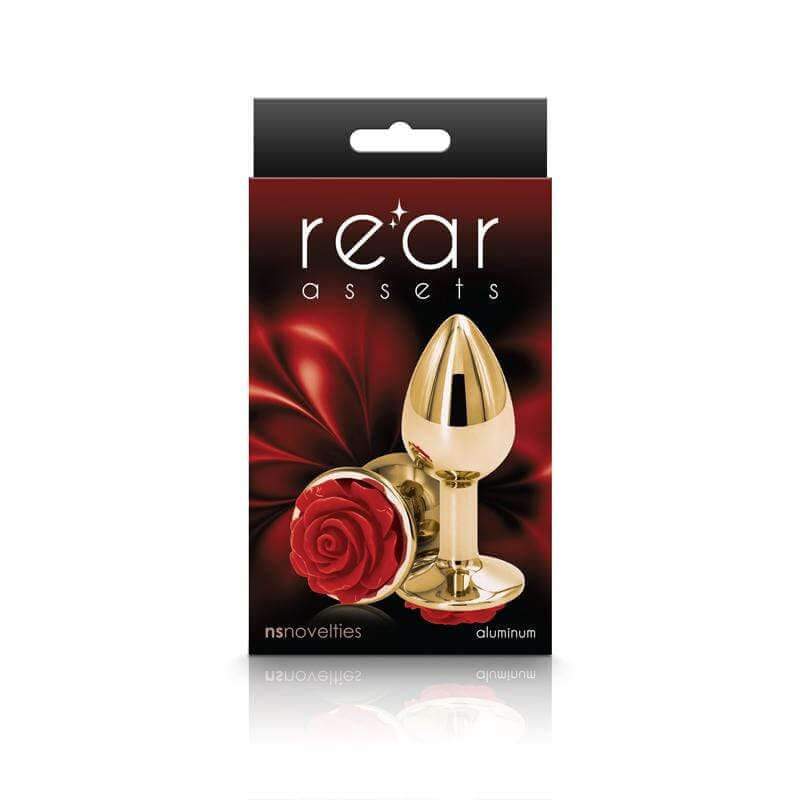 Rear Assets Rose Butt Plug - Small, Red - Thorn & Feather Sex Toy Canada
