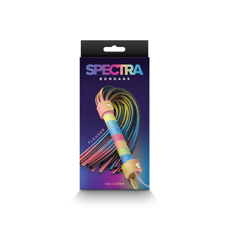 Spectra Bondage Flogger - Rainbow - Thorn & Feather Sex Toy Canada