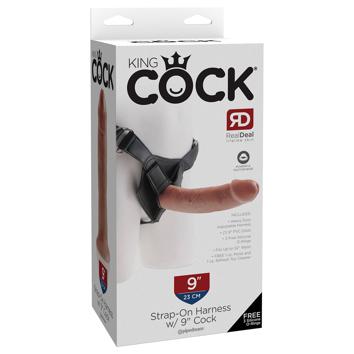 King Cock Strap-On Harness with 9" Cock - Tan