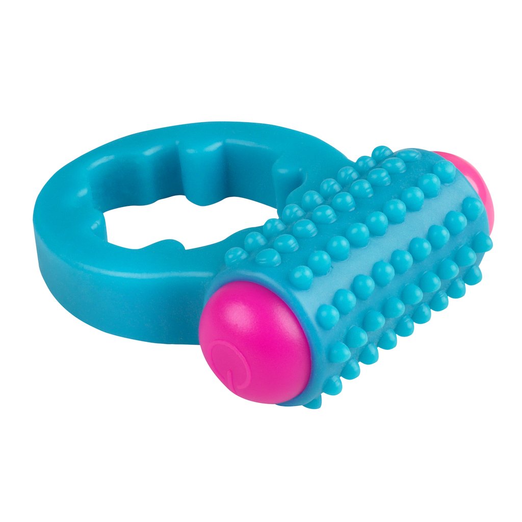 Sugar Buzz Vibrating Cock Ring - Blue - Thorn & Feather Sex Toy Canada
