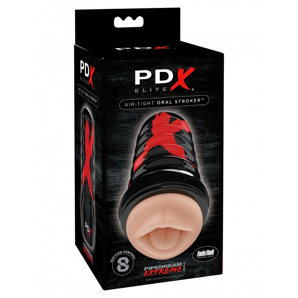 PDX Elite Air Tight Oral Stroker - Light/Black - Thorn & Feather Sex Toy Canada
