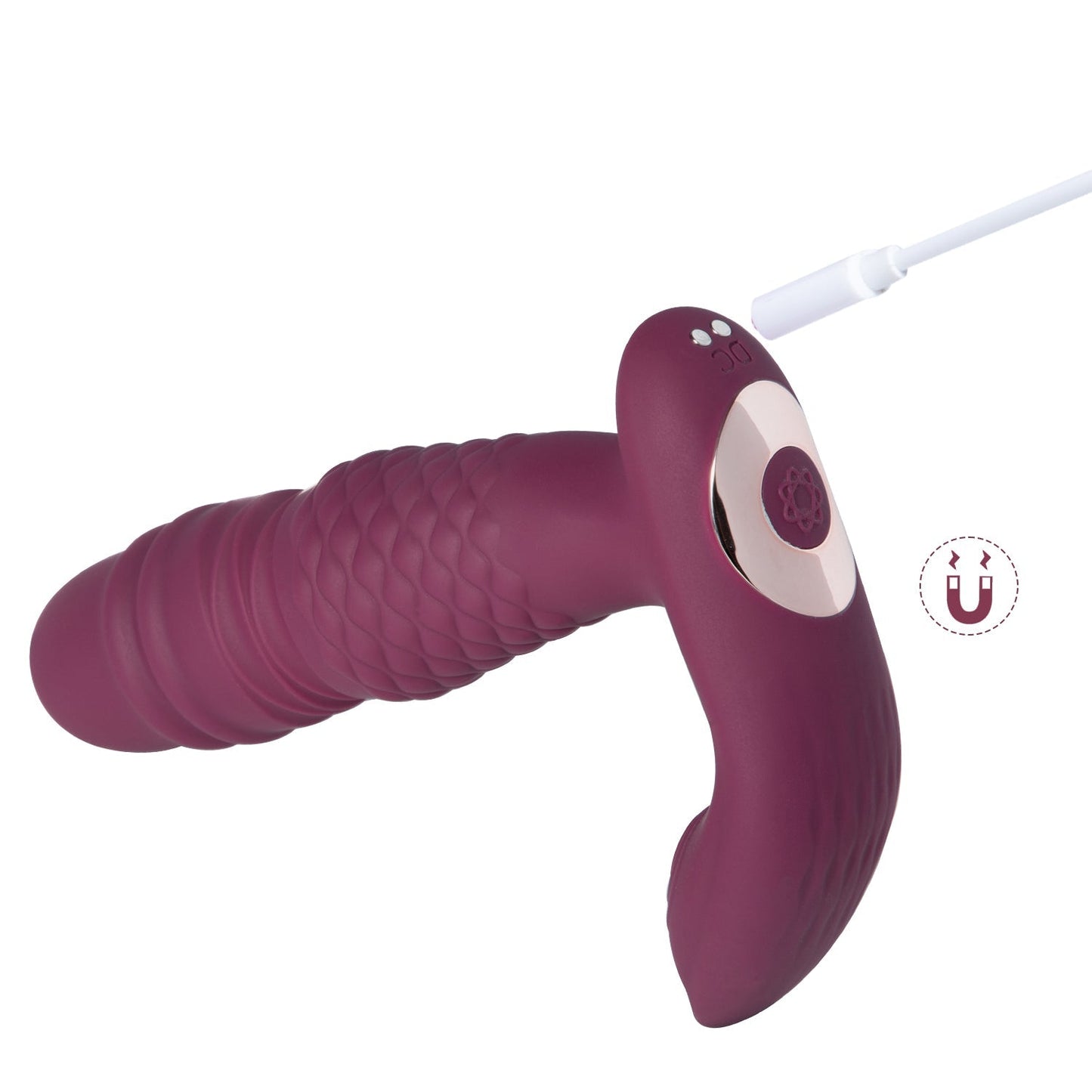 Vibromasseur point G et clitoris à poussée contrôlée par application RYDER
