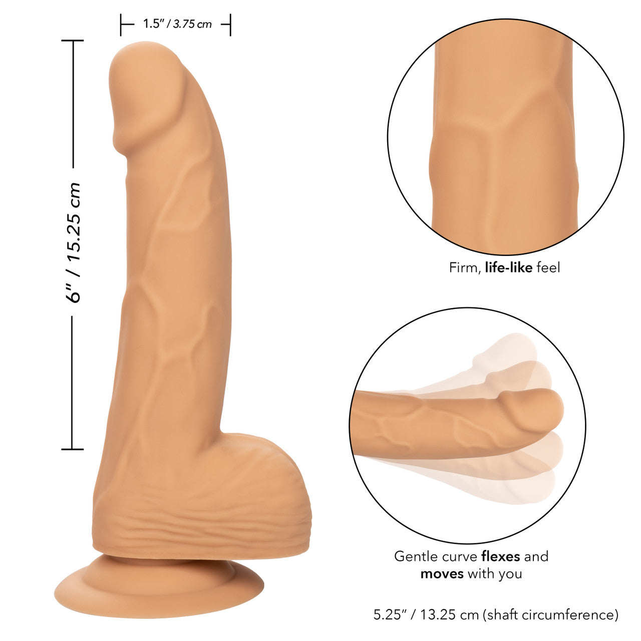 Silicone Studs Realistic Dildo - 6"/15.25 cm, Ivory - Thorn & Feather Sex Toy Canada