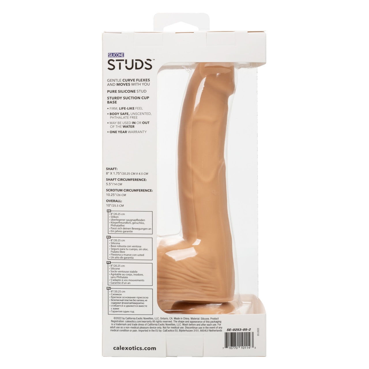Silicone Studs Realistic Dildo - 8"/20.25 cm, Ivory - Thorn & Feather Sex Toy Canada